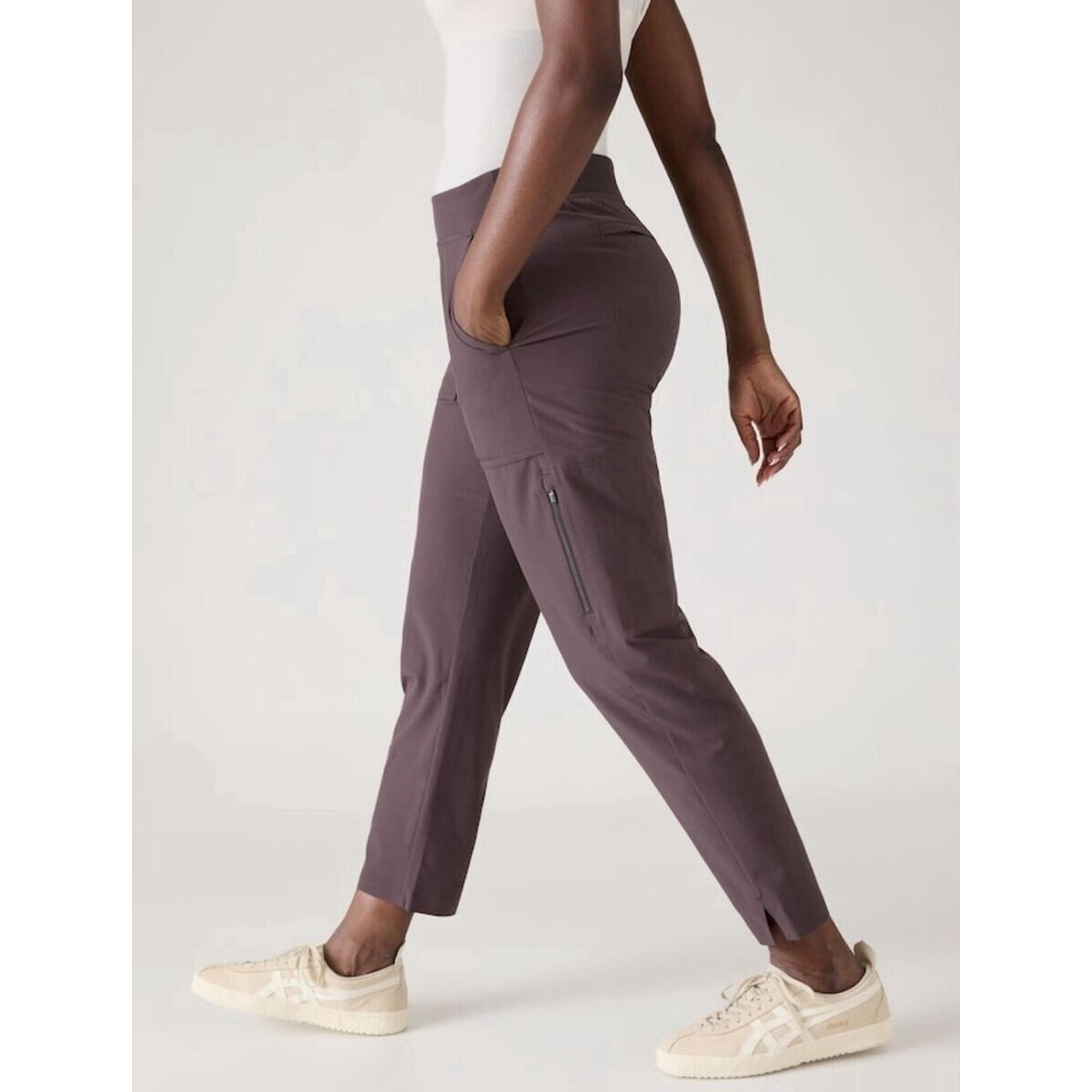 Athleta Brooklyn Ankle Womens Pants Size 6 Brown Zip Pockets Elastic Waist