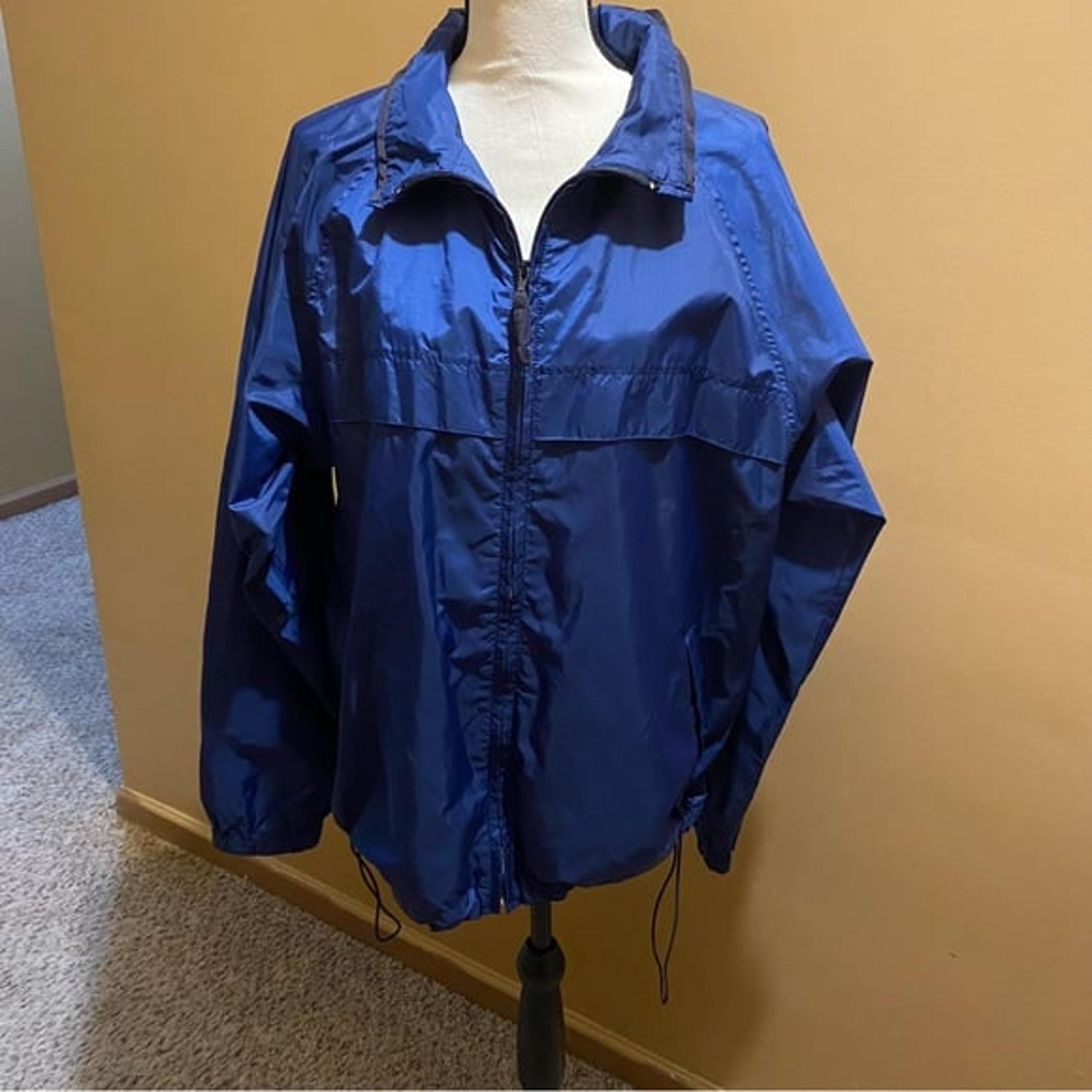 Women Coleman Outdoors Nylon full zip windbreaker jacket dark blue sz L
