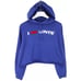 Levi's Cropped Hoodie Sweatshirt Womens XL Pullover Drawstring Blue Logo Top