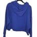 Levi's Cropped Hoodie Sweatshirt Womens XL Pullover Drawstring Blue Logo Top