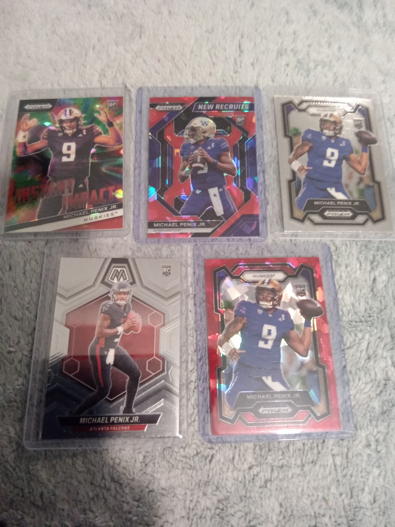 5 card Michael Penix jr rc lot.