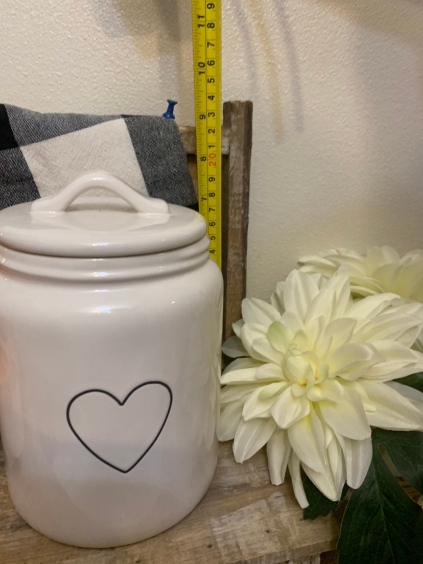 Rae Dunn black heart canister