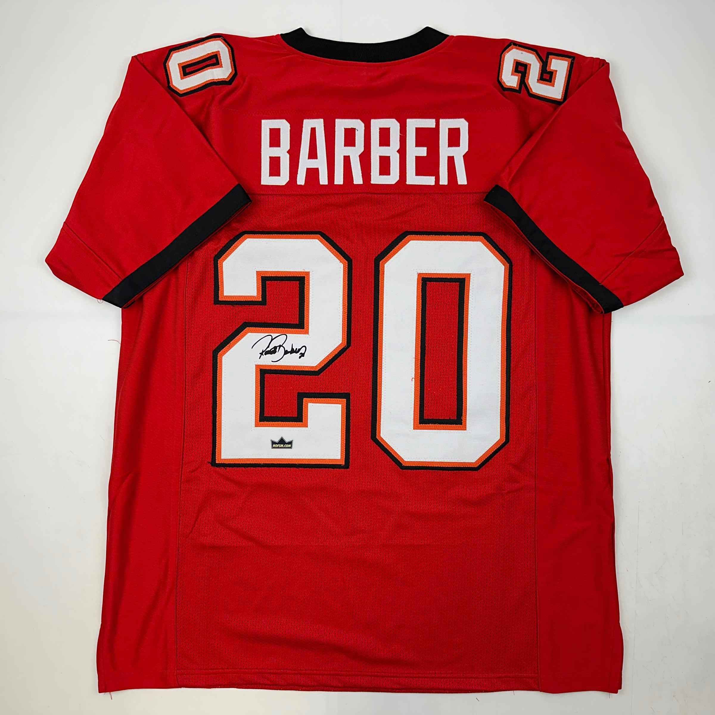 Facsimile Autographed Ronde Barber Tampa Bay Red Auto Jersey Size Men's XL