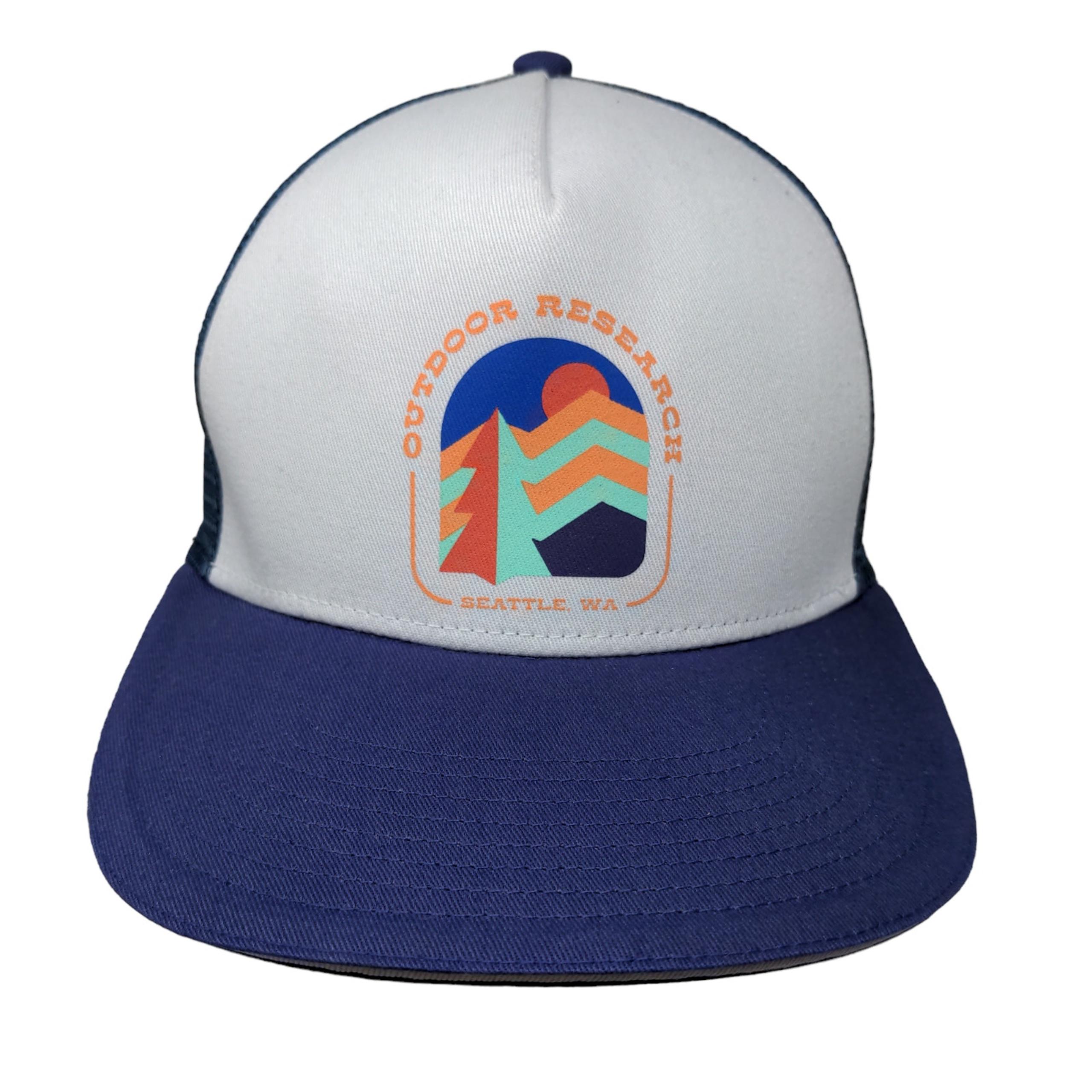 Outdoor Research Men's Snapback Mesh Back Hat Blue White Size OS Graphic Logo