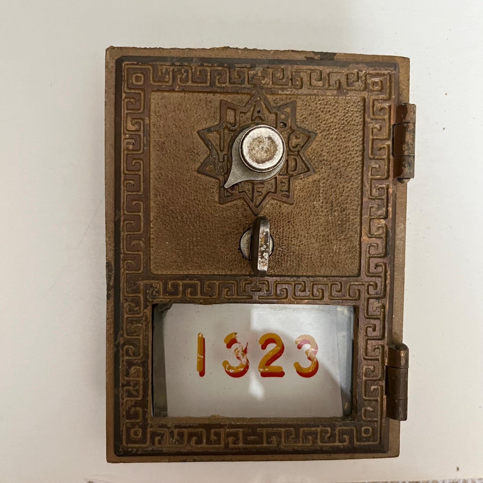 Vintage National 1956 Brass Combination Door #1323 for PO Box