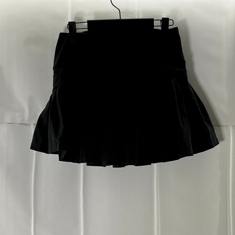 UNBRANDED Women's Solid Black Ruffle Pull-On Mini Skirt SZ S