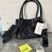 Trina Turk Small Gathered Tote/Shoulder Strap W/ Attached Wristlet Purse Black