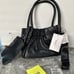 Trina Turk Small Gathered Tote/Shoulder Strap W/ Attached Wristlet Purse Black