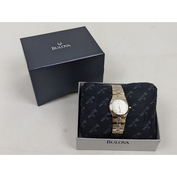 Bulova Two Tone Stainless Steel Ladies Womens Watch w/ Box Water Resistant