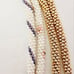Vintage Set of Four Seed Beaded Faux Pearl Rope Floral Gold Striped Necklaces