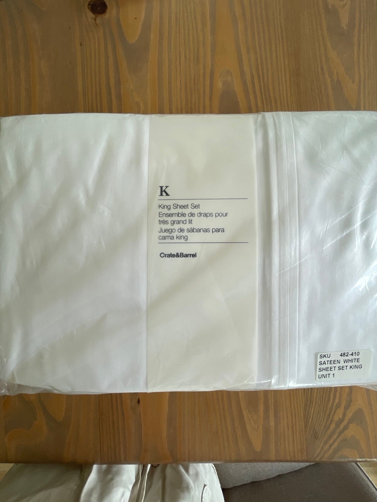 Crate&Barrel King Sheet Set White 400ct