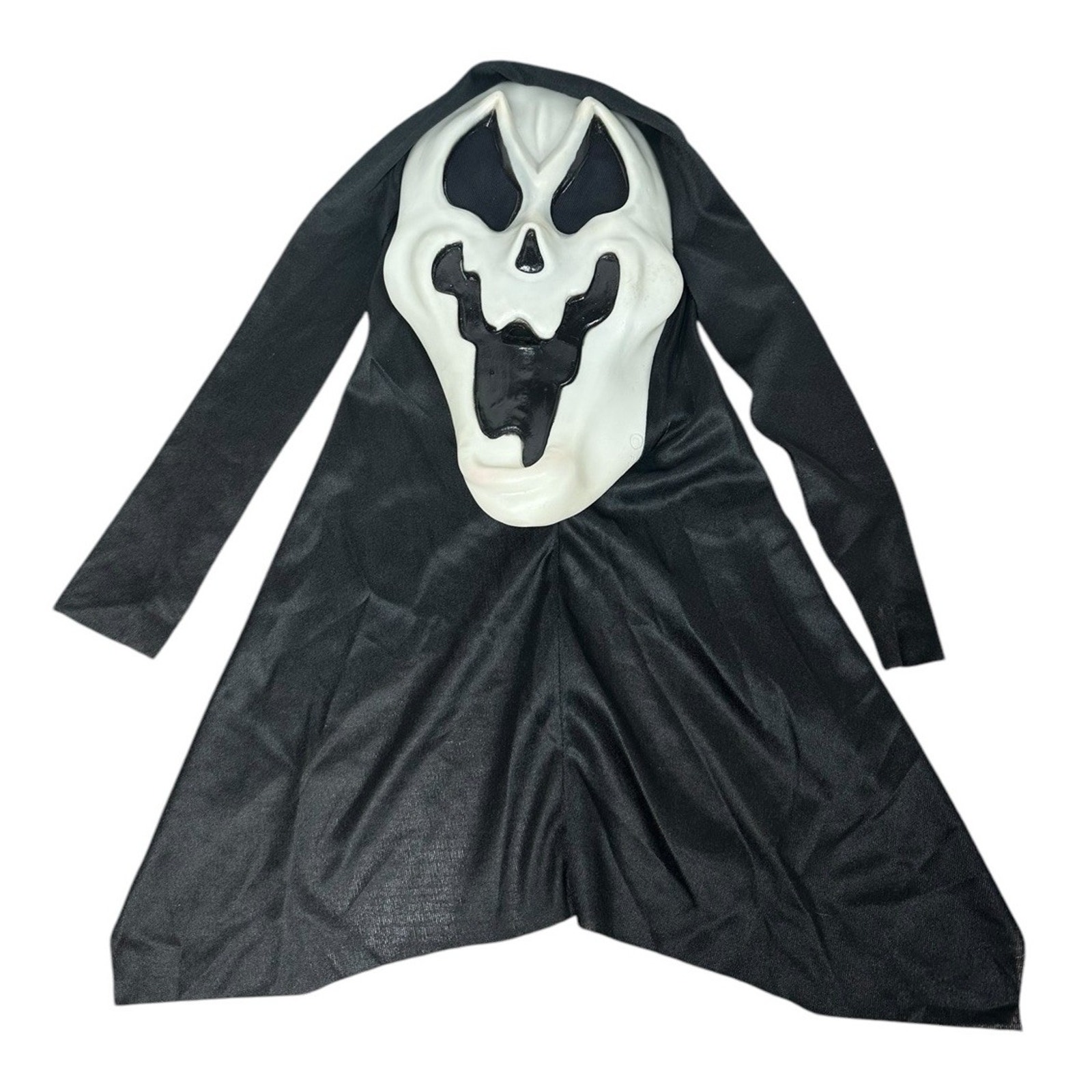 Ghostface Scream Mask Easter Unlimited Inc Squiggly Smile Metly Face with Hood