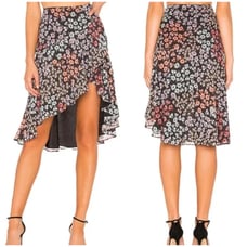 Lovers + Friends Asymmetrical Stella Skirt Hermosa Floral S