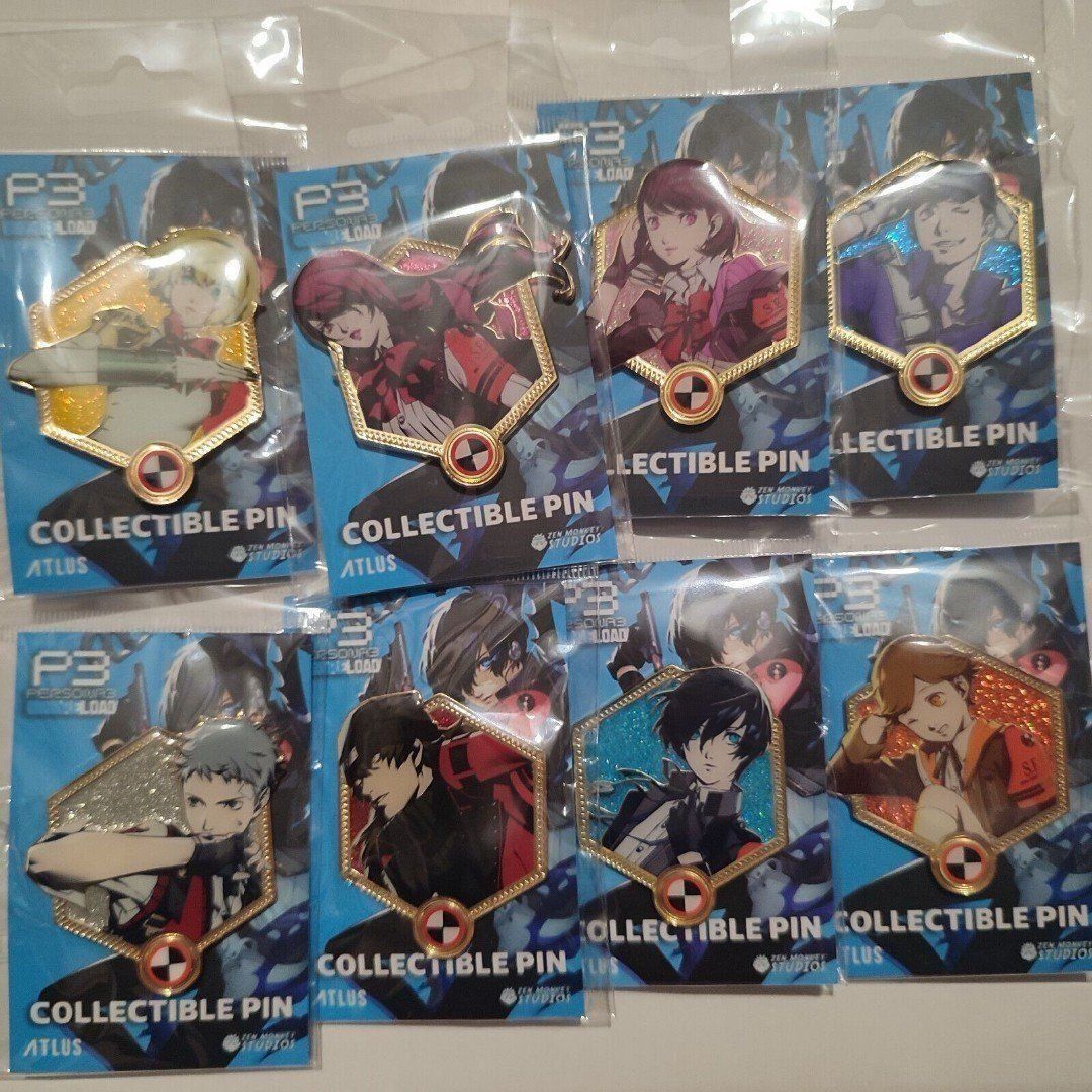 Persona 3 All Out Attack Enamel Pins Set Official Atlus P3R Badges Collection