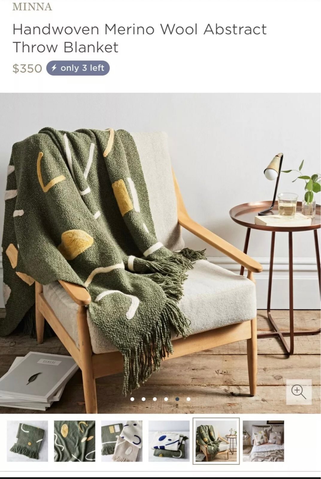MINNA Handwoven Merino Wool Abstract Throw Blanket - Out Of Stock .
