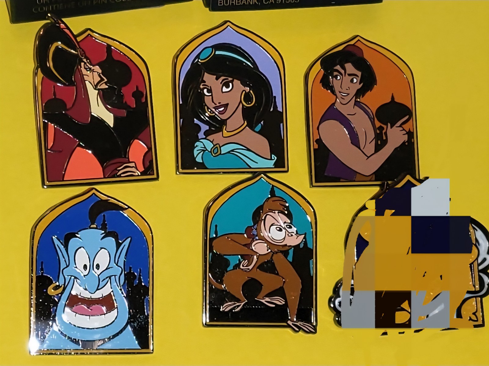 Disney Aladdin Character Enamel Metal Pin 30th Anniversary Combo Set