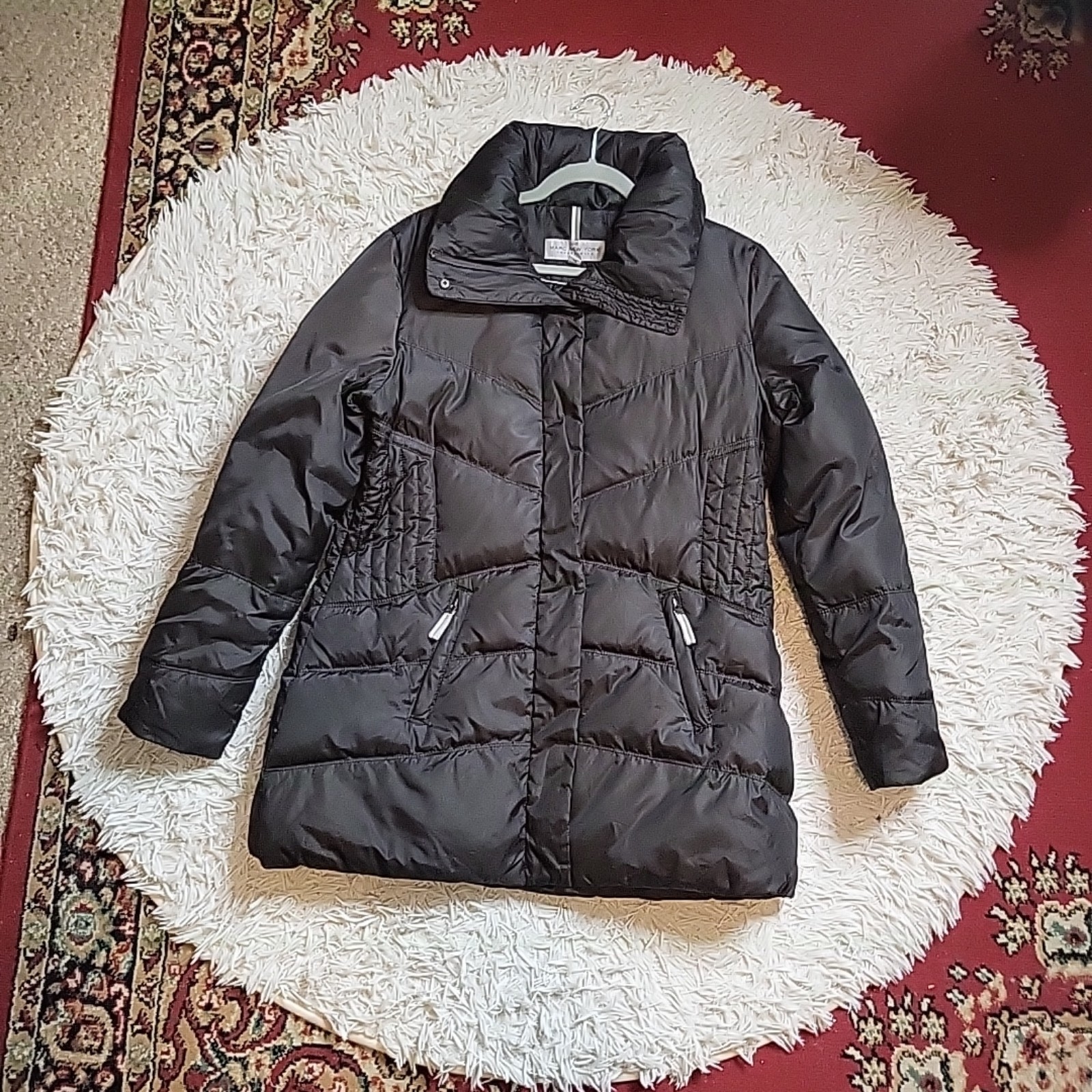 Womens Marc New York Puffer Down Jacket Dark Chocolate Brown Size XL Feather