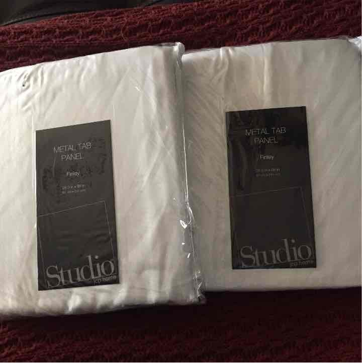 Modern satin white window curtain panels