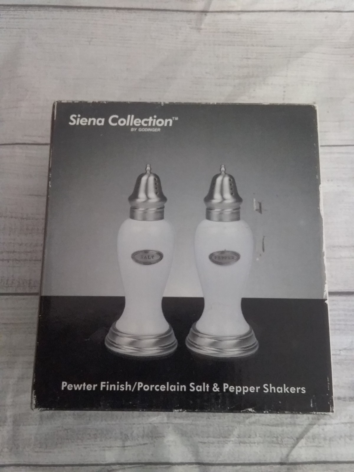 Siena Collection Godinger Pewter Finished Salt And Pepper Shakers
