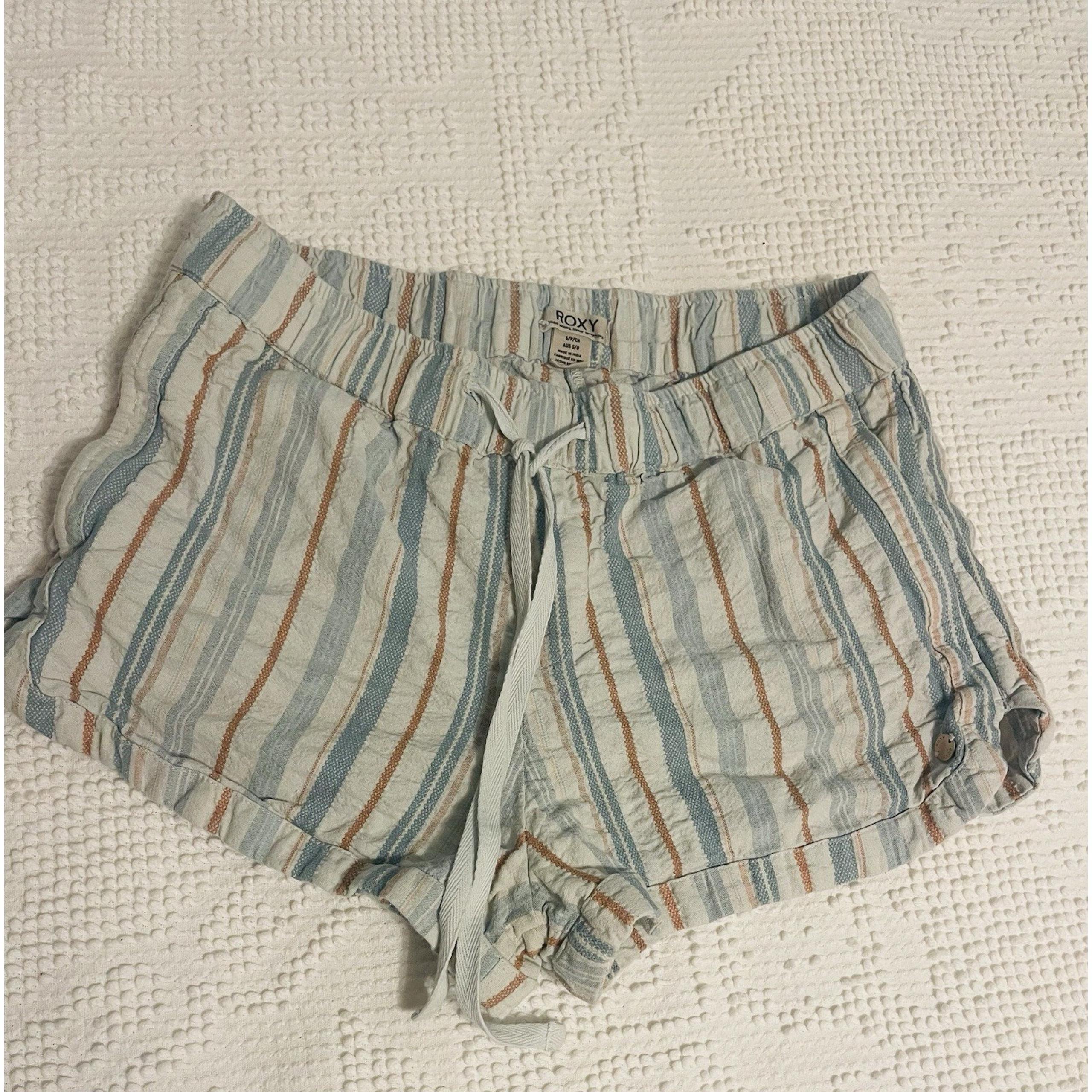 Roxy Women's Oceanside Striped Drawstring Shorts Size S
