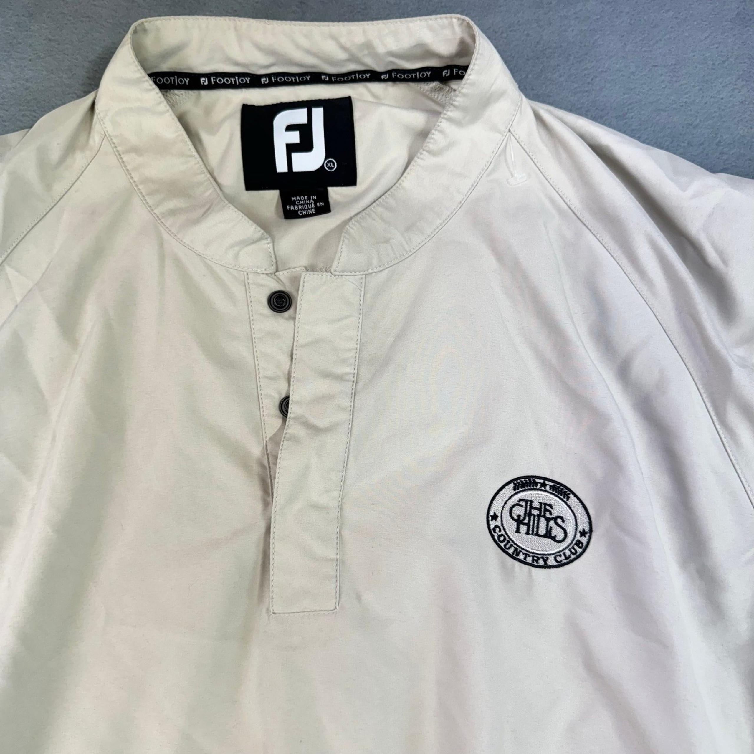 Footjoy FJ Pullover Golf Windbreaker Jacket Zip Pockets Men's XL The Hills