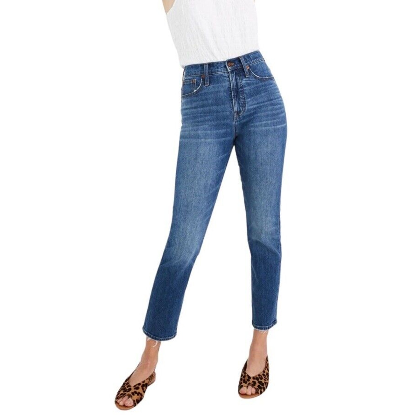 Madewell The Perfect Vintage Jean Womens 32 High Rise Tapered Cassie Wash Blue