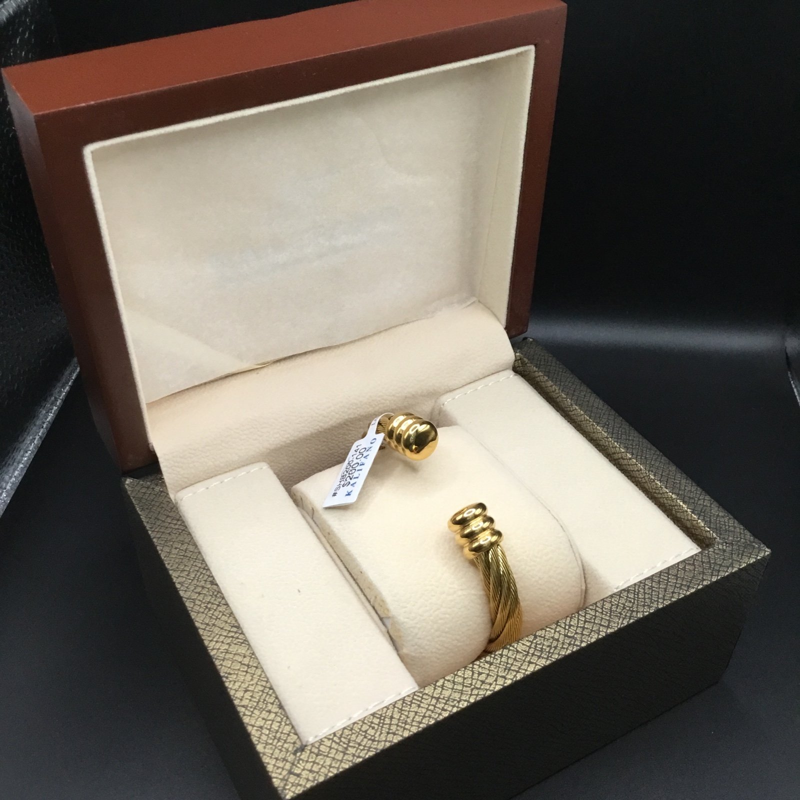 New Elegant Kalifano of Las Vegas Gold-Tone Stainless Steel Bracelet