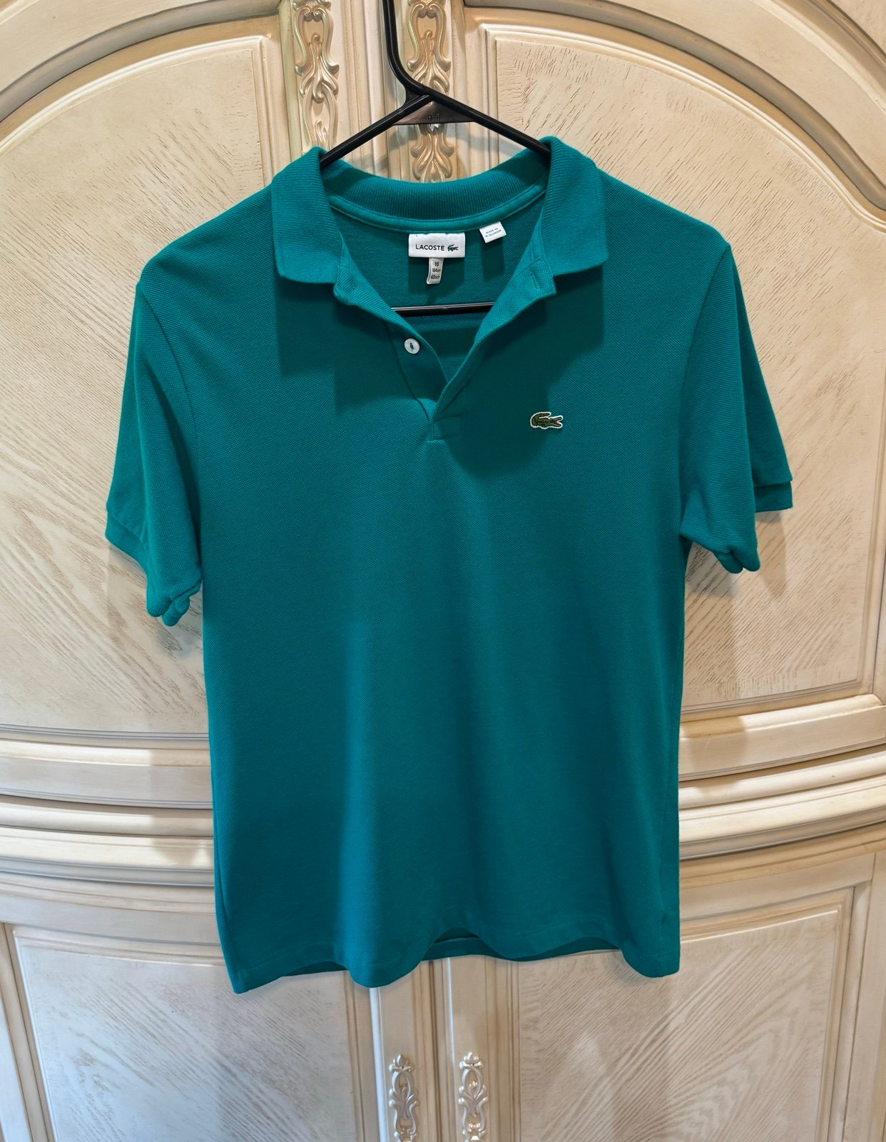 Lacoste Mens 1/4 Button Up Crew Neck Short Sleeve Shirt