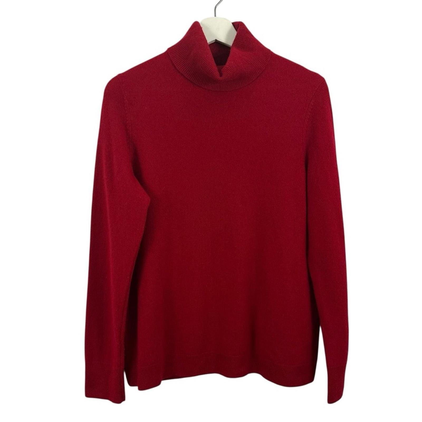 Talbots Womens Pure Cashmere Red Turtleneck Sweater Size L