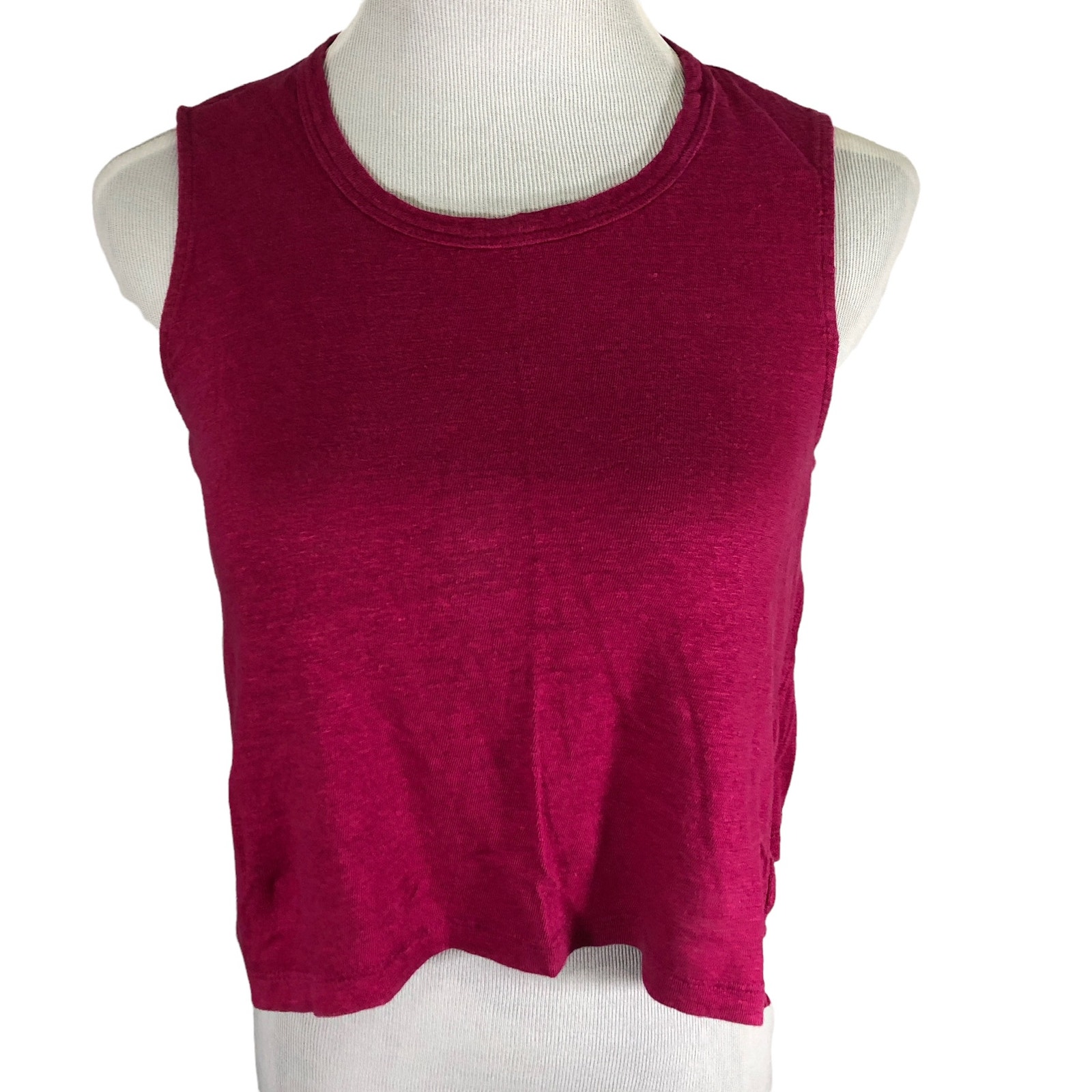 A.L.C. Linen Knit Crop Top Raspberry Purple Red SIZE Medium