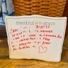 Mary and Martha Ceramic Table Top Dy Erase Easel