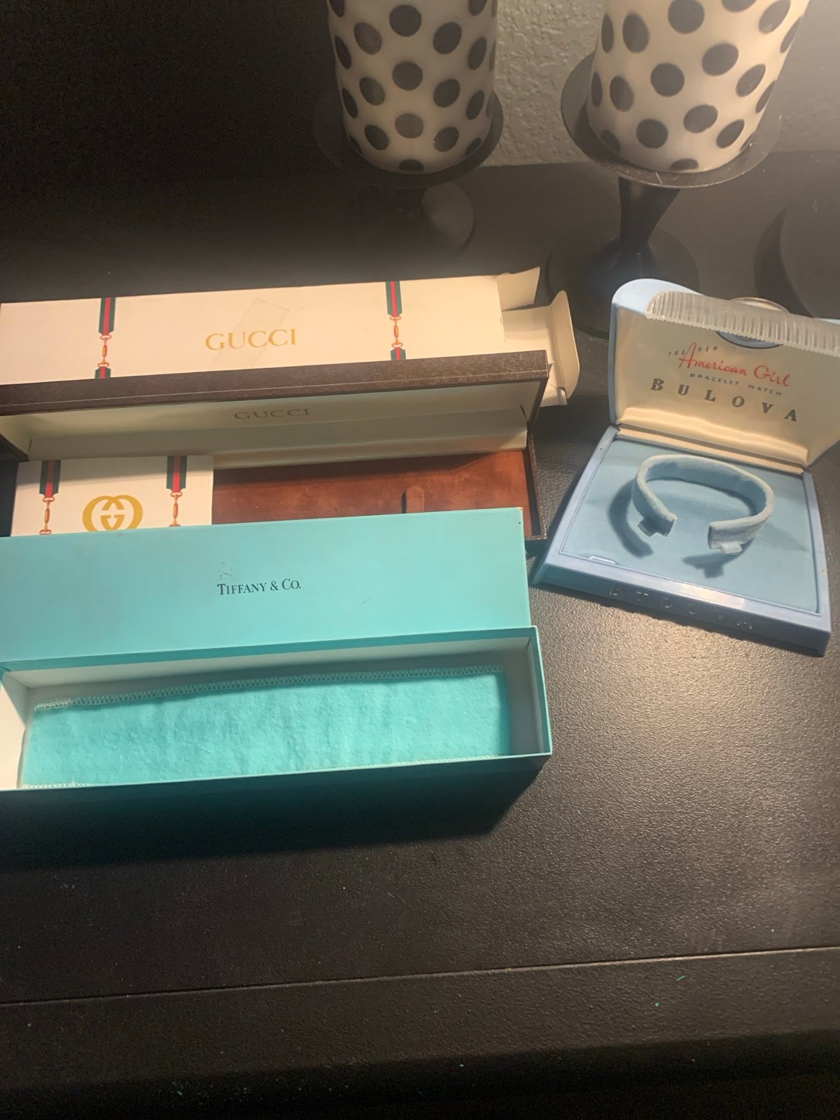 Tiffany & Co. Signature Gucci, Bulova Jewelry Case Blue Necklace Box