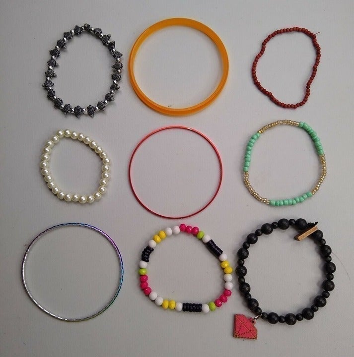1805-10 Vintage Bracelet Lot (9 Pieces) - Multicolor