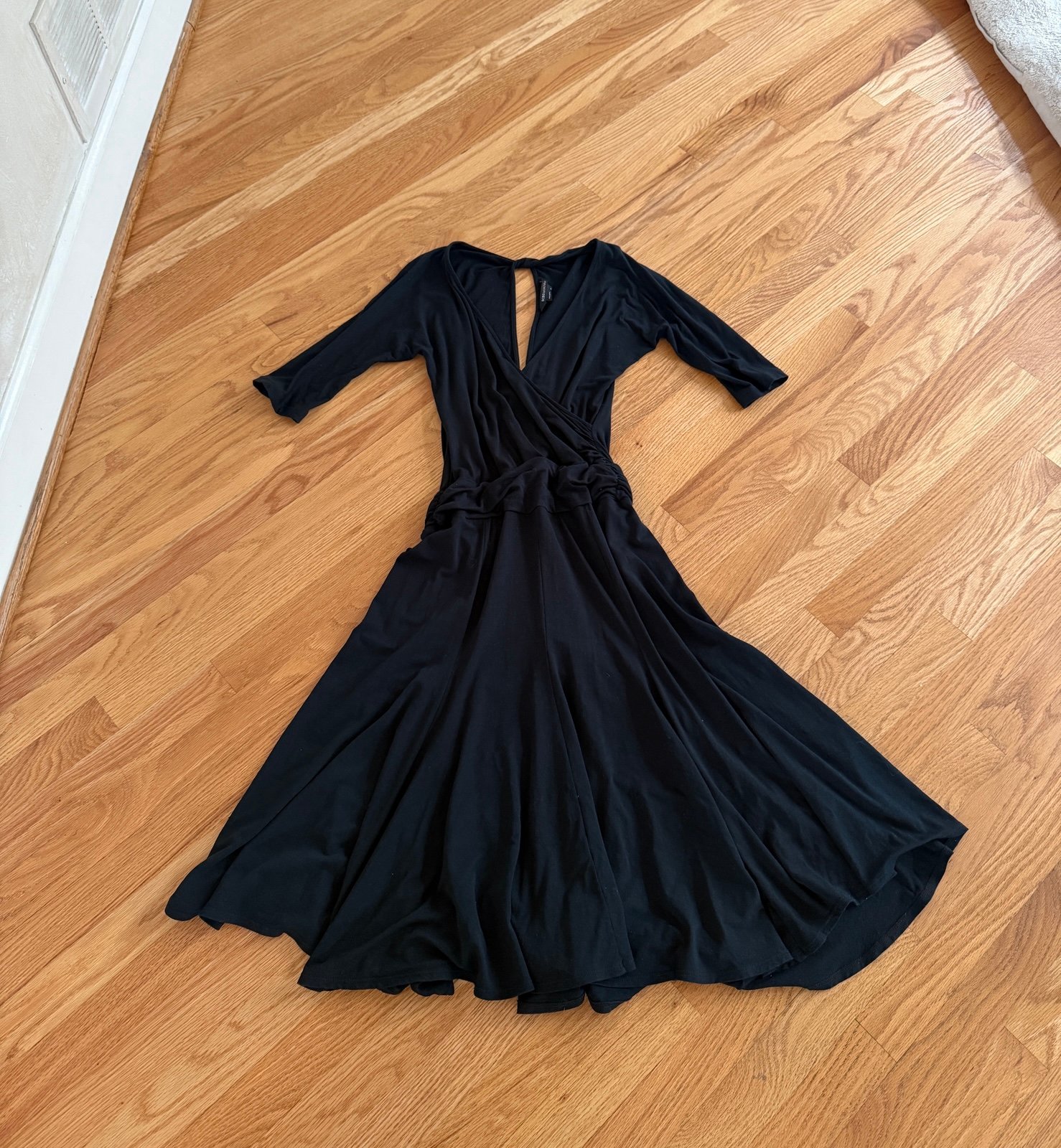 BCBG Midi dress black fit and flare dress