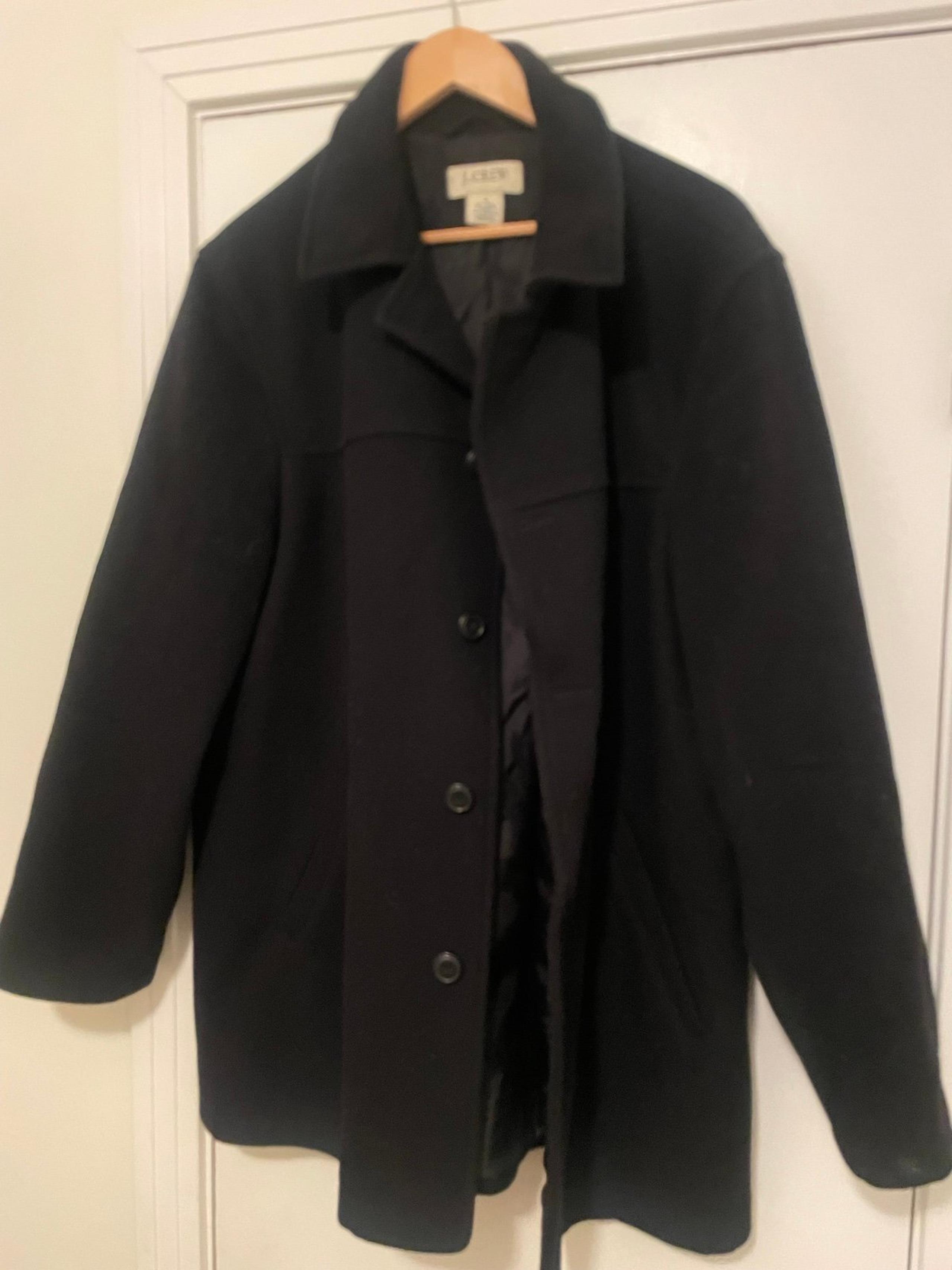 J crew men’s size medium, black wool, pea coat