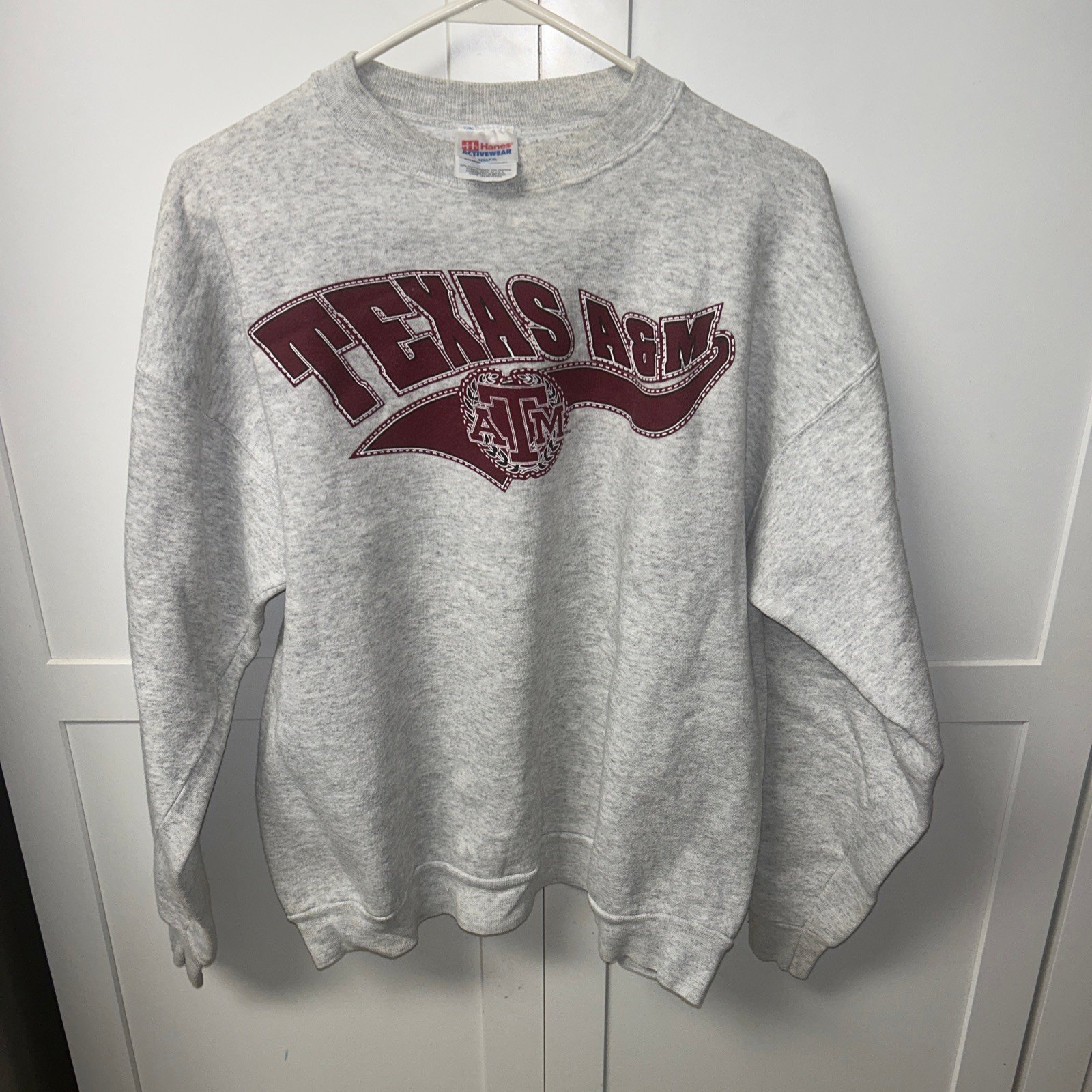 Texas A&M Vintage Hanes Activewear Grey Pullover Adult XL