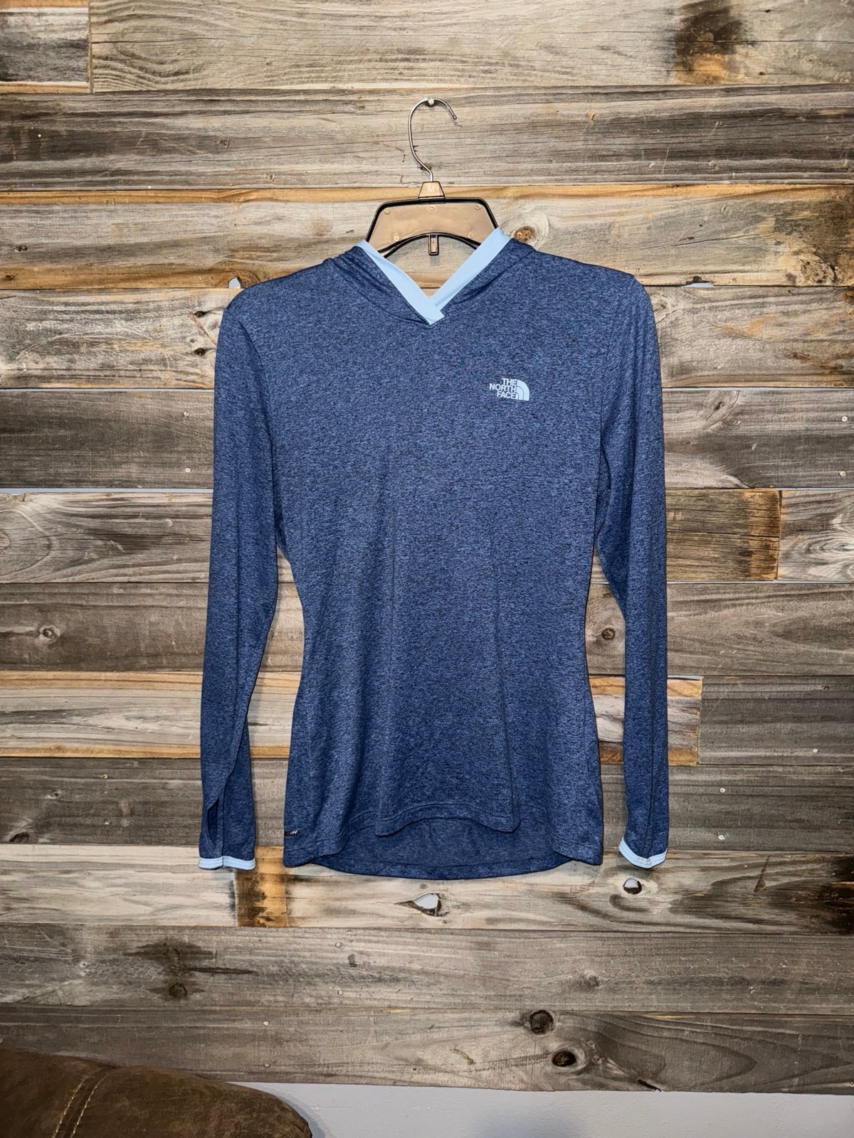 The North Face Reactor FlashDry Pullover Hoodie S Blue Lightweight Active Jersey
