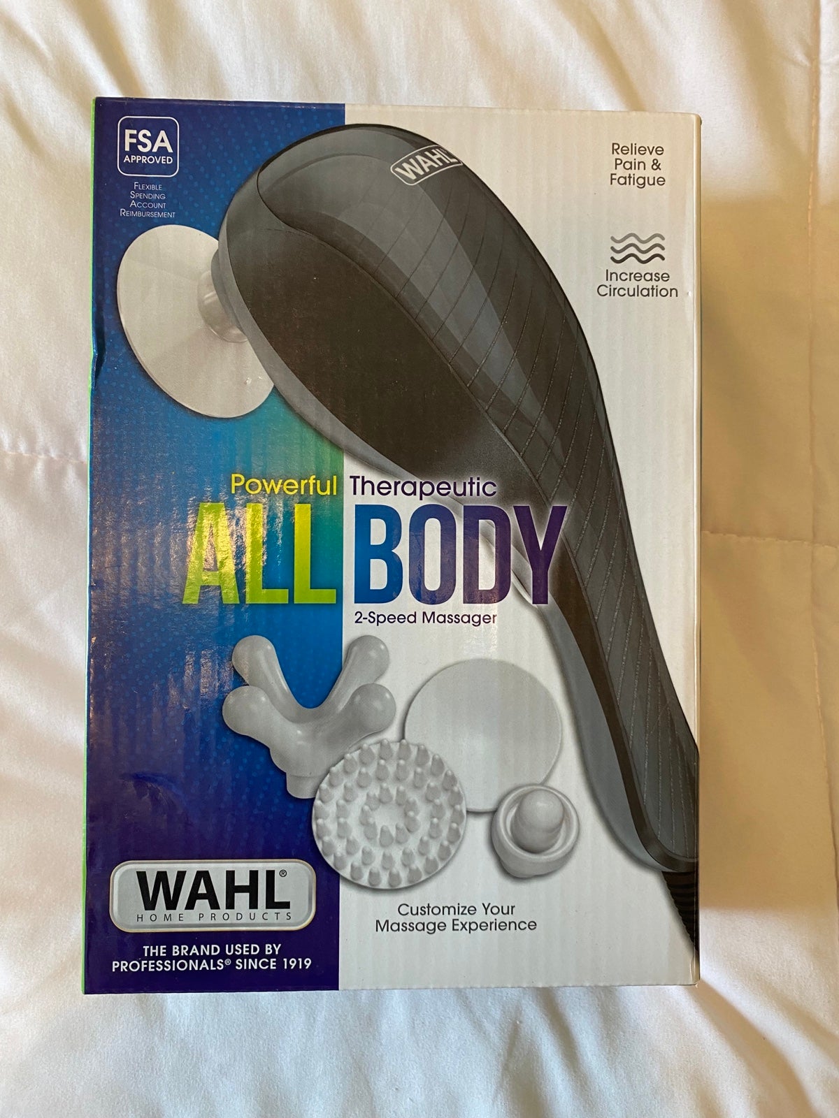 WAHL All Body Power Therapeutic 2-Speed handheld Massager w/ 4 Attachment Heads