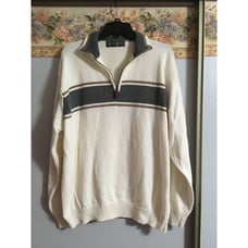Oscar De La Renta XXL Cream Casual Business Occasion Knit Pullover Sweater