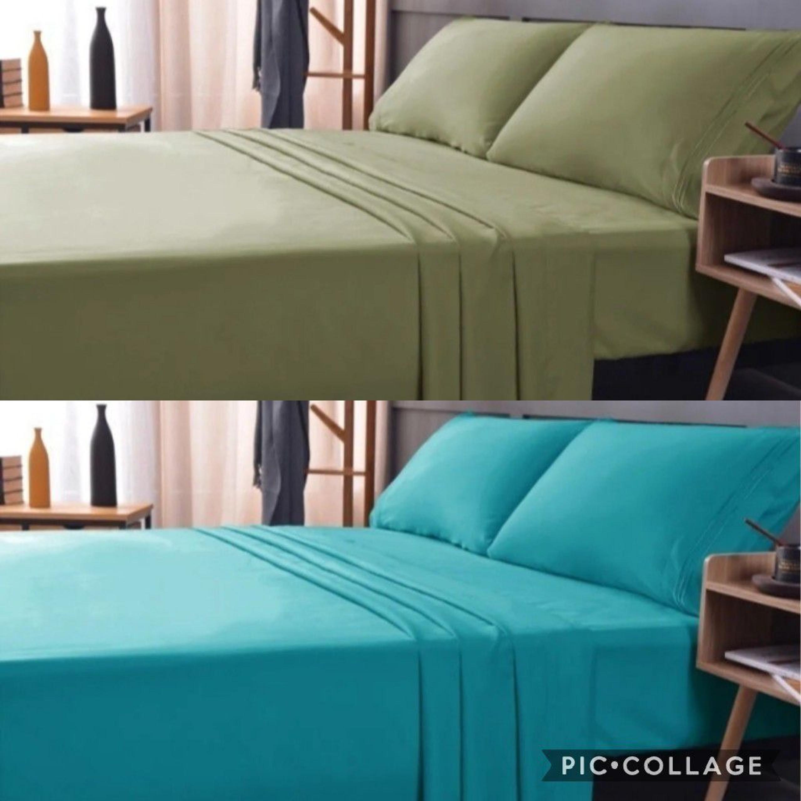 2 PACK QUEEN SIZE COOL BAMBOO SHEET SET TEAL & SGE GREEN