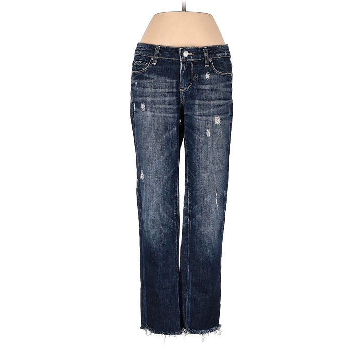 PAIGE Jeans Distressed Strength Dark Wash Premium Denim Womens Size 26