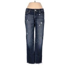 PAIGE Jeans Distressed Strength Dark Wash Premium Denim Womens Size 26