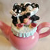 Vintage Warner Brothers Pepe Le Pew and Penelope Pink Teapot