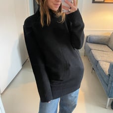 Michael Kors Oversized Turtleneck Tunic Sweater Black Medium