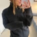 Michael Kors Oversized Turtleneck Tunic Sweater Black Medium