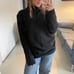 Michael Kors Oversized Turtleneck Tunic Sweater Black Medium