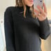 Michael Kors Oversized Turtleneck Tunic Sweater Black Medium