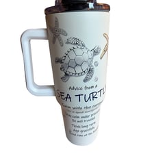 Travel Mug Advice From A Sea Turtle Insulated Travel Mug With Handle - 40 Oz
