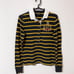 Polo Jeans Company Long Sleeve Polo Shirt with Logo Embroidery and Stripe Pattern, Size M, Men's