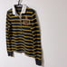 Polo Jeans Company Long Sleeve Polo Shirt with Logo Embroidery and Stripe Pattern, Size M, Men's